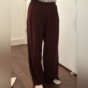 Zara Burgundy Women's Wide Leg Pants